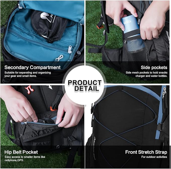MOUNTAINTOP 25L/40L Hiking BackpackLightweight Travel Backpack for Men Women Outdoor Backpacking Camping
