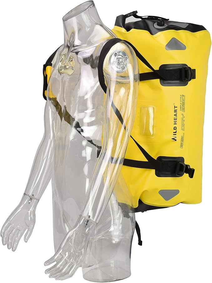 WILD HEART Waterproof Motorcycle Duffel Bag PVC500D Double-bottom With Rope Straps and Inner Pocket 40L 66L 100L for Kayaking Camping BoatingMotorcycle