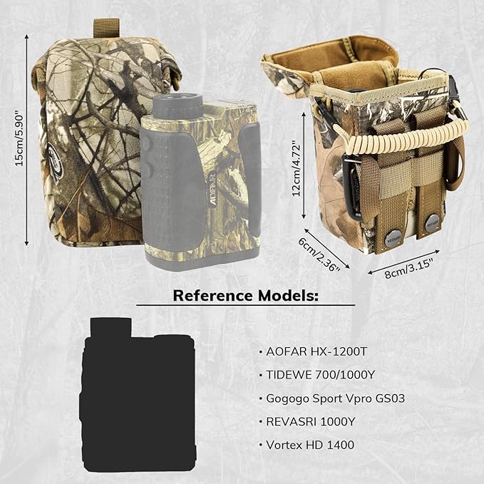 Rangefinder Pouch with Protective Padding and Quick-Release Buckle Molle Compatiblefor Binocular Packs Tactical Hunting Bag Accessory