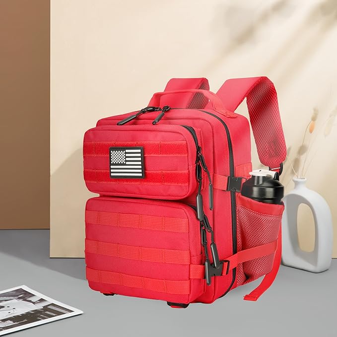 9L Mini Tactical Backpack for Men and Women Tactical Backpack Small for Hiking Small Tactical Bag (Red)