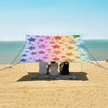 ALAZA Rainbow Star Beach Tent Sun Shelter UPF50+ Protection Beach Shade Canopy w/ 4 Sandbags for Outdoor Camping Fishing Backyard Fun Picnic 10x9 ft