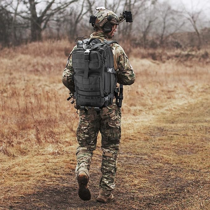 ProCase Military Tactical Backpack 35L Large Capacity Rucksacks 2 Day Army Assault Pack Go Bag for Hunting Trekking Camping and Other Outdoor Activities -Black