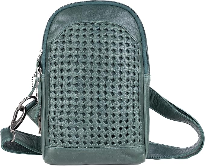 Lady Conceal Unisex Bristol Sling Backpack Minimalist Conceal Carry Design for Universal Holster with Locking Zippers (Pine Green)