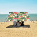 ALAZA Monstera Deliciosa Watermelon Pattern Beach Tent Sun Shelter Portable Canopy Sunshade for Outdoor Camping Picnics Backyard Fun 10x9 ft