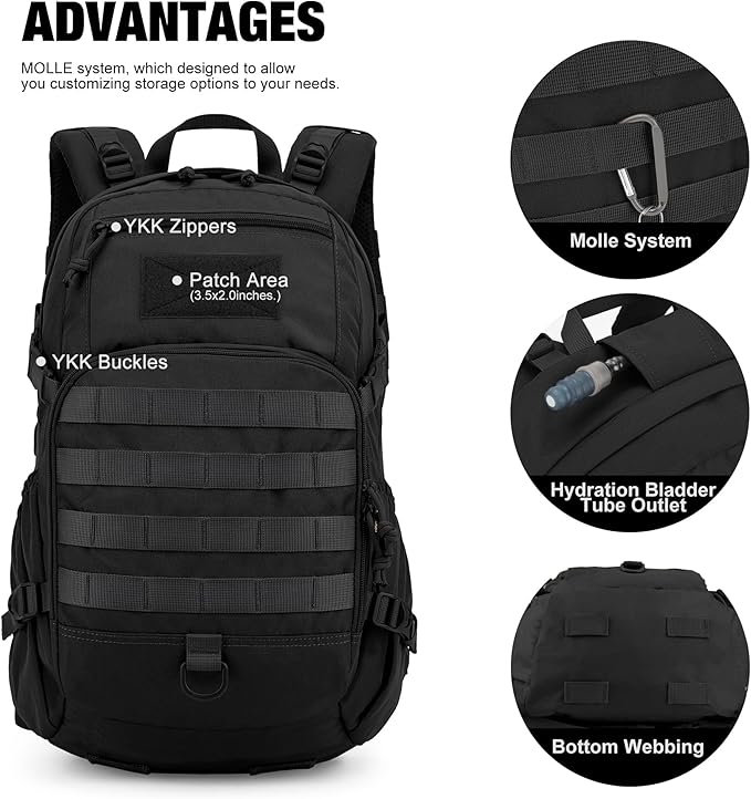 Mardingtop Small Tactical BackpackMolle Hiking Backpack for BackpackingCycling and Biking15L/25L Backpack