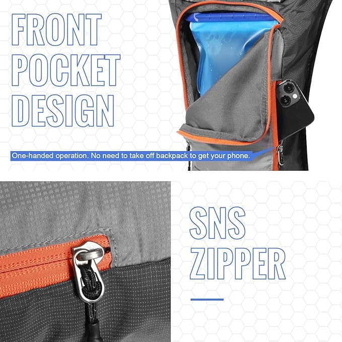 Hydration Pack with 3L PEVA Water Bladder - Lightweight Hydration Backpack for MTB Cycling Hiking Running - Women &amp Men - 10L Capacity