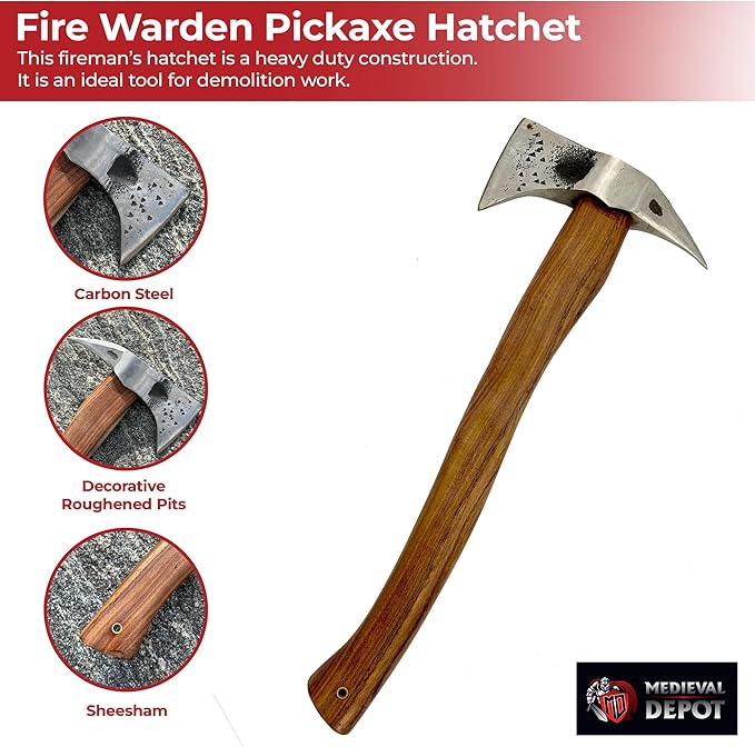Hand Forged Fire Warden Pickaxe Hatchet