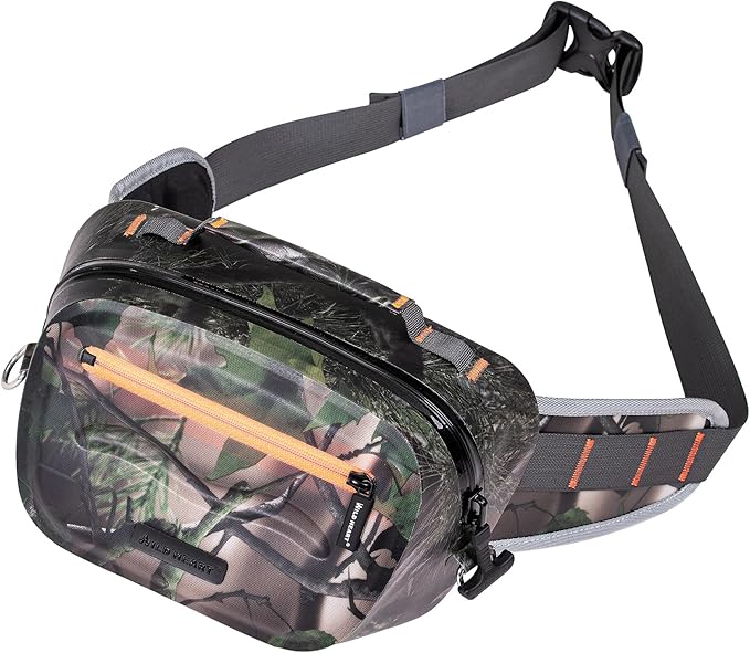 WILD HEART Airtight Waterproof Waist Bag Luya Bag 3D Dimension Shape Case 3.6L TPU Material for Outdoor Kayaking Rafting Boating Swimming Camping Hiking Beach Fishing (Army Green)