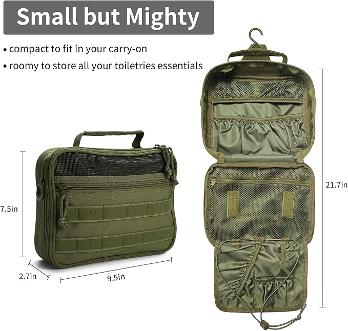 SMONT Buy Army Green Wash Bag and Black Tactical Chest Pack Combo