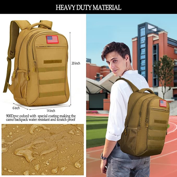 Camo BackpackBoys Backpack for Scool Military40L Army Bookbag Waterproof for Middle Elementary