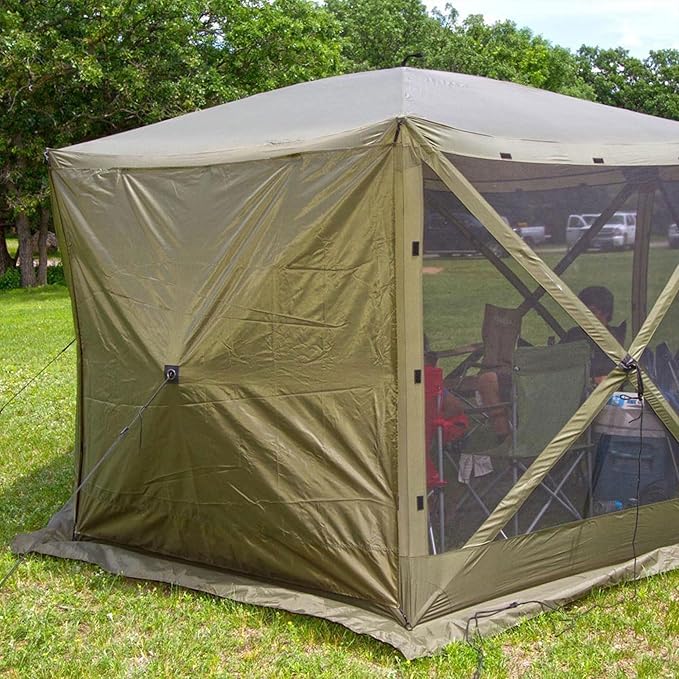 Clam Quick-Set Wind &amp Sun Panels 3-Pack – Green Screen Tent Sidewalls – Fits Traveler Venture &amp Escape – Full Coverage Shade &amp Privacy – Carry Bag – Tent Not Included