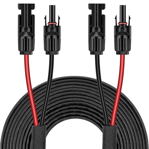 30FT 12AWG Solar Panel Extension Cable with Female and Male Connectors Solar Cable for Solar Panels Charge Controllers and Solar Generator (12AWG 30FT)