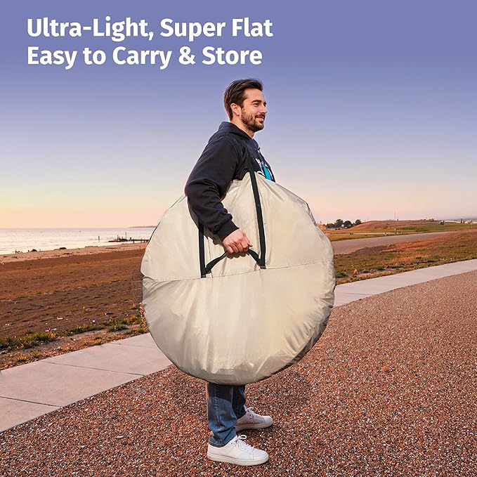 EAST OAK TPU Pop Up Sports Tent for 1-2 Person Instant Weather Shelter with Clear 540° View Portable Bubble Tent for Sports Events Fishing and Outdoor Use Waterproof Cover and Floor Mat Included