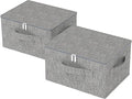 Underbed Storage Box Containers with Lid Foldable Blanket Baskets Home Underbed Organization for Organizing Clothes Shoes Pillows 17.7x13.7x9.8Inches Grey 2 Pack