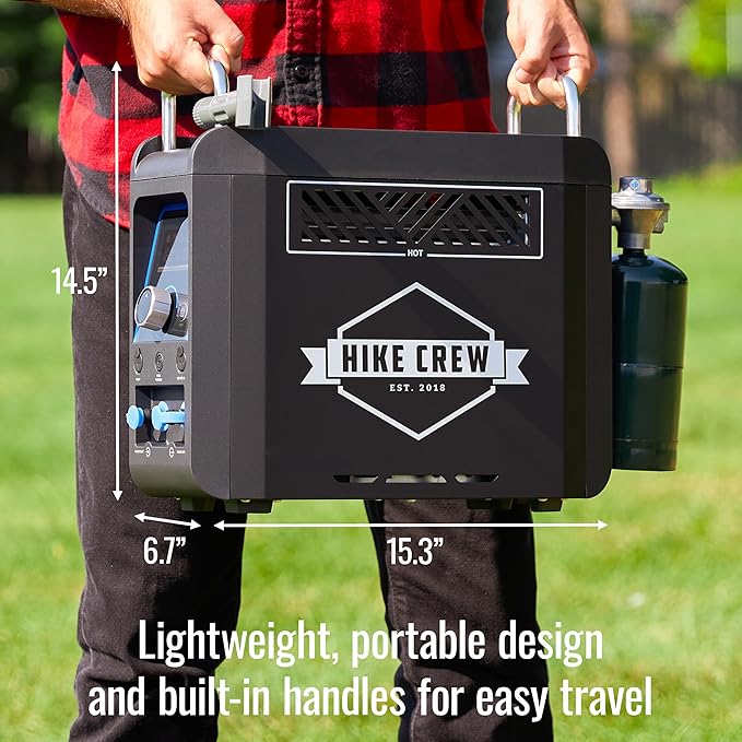 Hike Crew Propane Water Heater &amp Shower Pump | Rechargeable Portable Outdoor Water System w/Shower Head Attachment for Instant Hot Water While Camping Hiking Glamping &amp Vacationing
