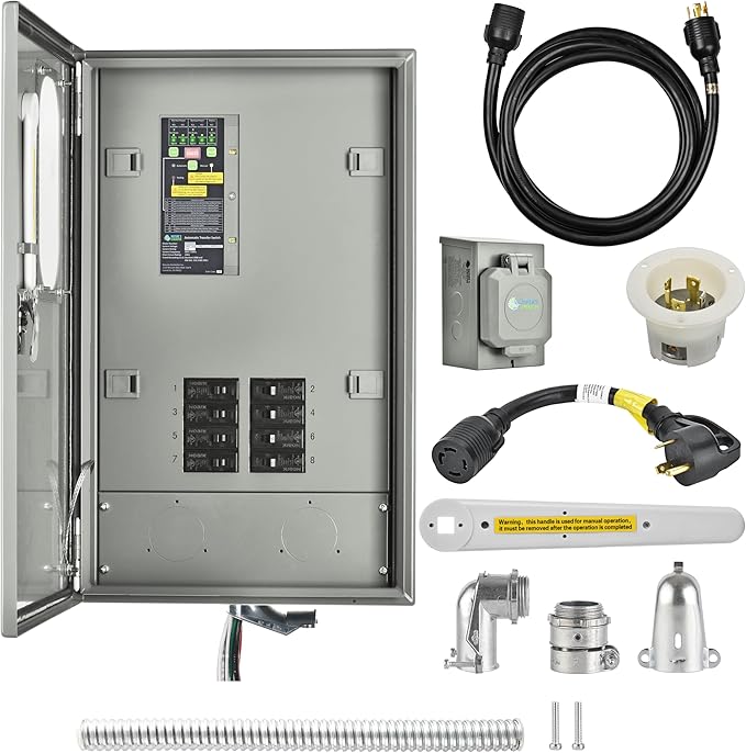 Nature's Generator Pre-Wired 120V/240V 30A 8 Circuits Automatic Transfer Switch UL Approved