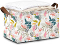 Storage Bin with Handles Forest Pink Flamingo Collapsible Laundry Baskets for Books Laundry - Use in Nursery Closet Organizers and Storage Blanket Basket