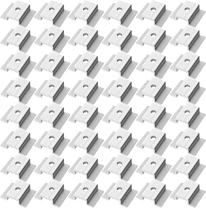 YOUEON 48 Pcs Solar Panel Mid Clamps for 35-50mm Solar Planels 1.06 Inch Aluminum Solar Panel Bracket for Solar Panels PV Mounting Accessories