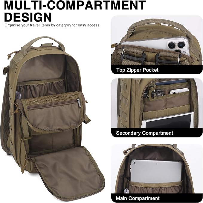 Mardingtop Small Tactical BackpackMolle Military Rucksack Daypack for Backpacking Camping Hiking Traveling18L Backpack