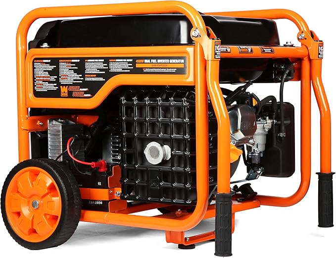 WEN DG4500iX 4500-Watt RV and Transfer-Switch-Ready Dual Fuel Open Frame Inverter Generator with Electric Start and CO Watchdog
