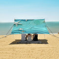 ALAZA The Starfish on Teal Blue Beach Tent Sun Shelter Portable Canopy Sunshade for Outdoor Camping Picnics Backyard Fun 10x9 ft