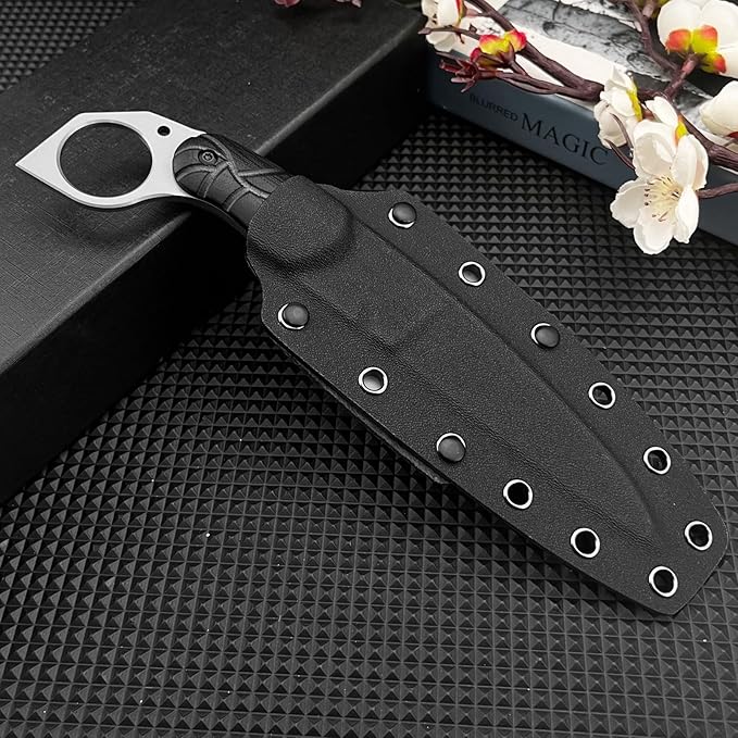 Fixed Blade Knife Full Tang 7Cr13Mov Blade G10 Handle Claw Knife for Outdoor Camping Survival Hiking EDC Tool with Sheath
