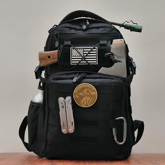 Military Tactical Backpack for Men Army 1 Day Assault Pack Molle Bag Bug Out Bag 25L Black