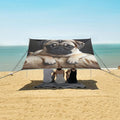 ALAZA Cute Funny Puppy Pug Dog on Black Beach Tent Sun Shelter Portable Canopy Sunshade for Outdoor Camping Picnics Backyard Fun 10x9 ft