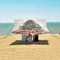 ALAZA Oil Painting Christmas Tree Beach Tent Sun Shelter Portable Canopy Sunshade for Outdoor Camping Picnics Backyard Fun 10x9 ft