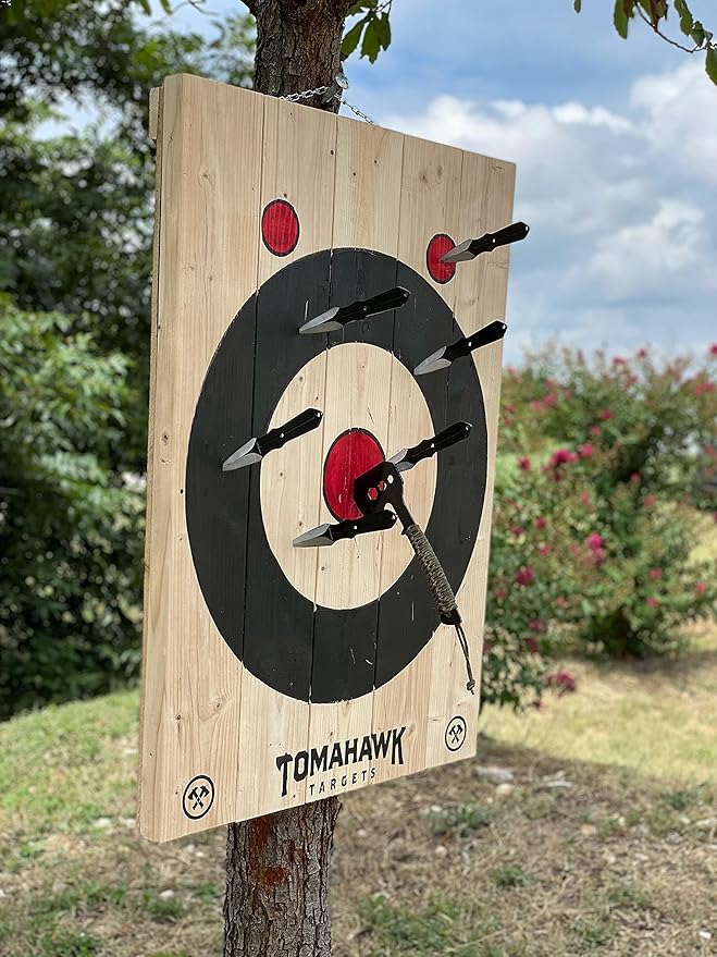 Large 2-Ring Painted Frameless Axe and Knife Throwing Target