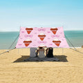 ALAZA Pink Bow Ice Cream Pattern Beach Tent Sun Shelter Portable Canopy Sunshade for Outdoor Camping Picnics Backyard Fun 10x9 ft