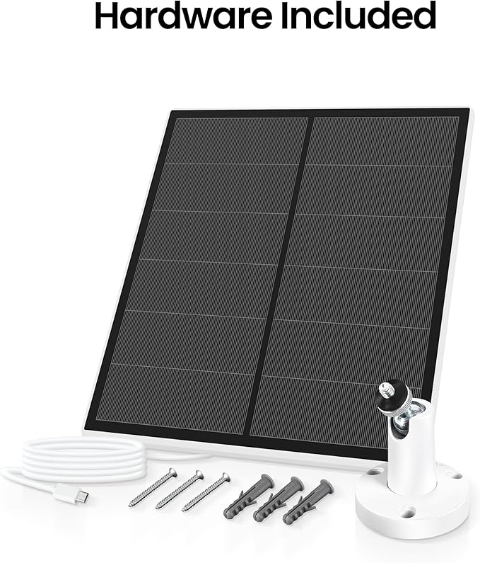 Feit Electric Solar Panel Continuous Charger Panel/SOL/CAM Compatible Feit Electric Smart Outdoor Camera CAM/WM/WiFi/BAT 9ft Cord Micro-USB Adjustable Mounting Bracket