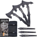 GasSaf Throwing Axe Knife Set Stainless Steel Throwing Tomahawk Axe and Stainless Steel Well-Balanced Throwing Knife Protective Nylon Sheath for Recreation and Competition（3 Packs）