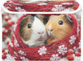 AIXIWAWA Lidded Storage Cube (Winter Guinea Pigs) Fabric Foldable Closet Bins with Flip Lid and Handles Organizer Basket Container 16.5 x 12.6 x 11.8 IN