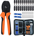 ECO-WORTHY Solar Crimper Tool Kit 13 PCS Solar Tools - a Crimper 10 Pairs of Solar Connectors 2 Pairs of Solar Connector Spanner Wrench for Solar Panel Cable Assembly and Installation