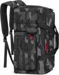 RAINSMORE Gym Bag for Men 45L Sports Travel Duffel Bag with Shoe &amp Laptop Compartment Gym Workout Backpack Carry On Weekender Bag Overnight Backpack for Travel Black Camo
