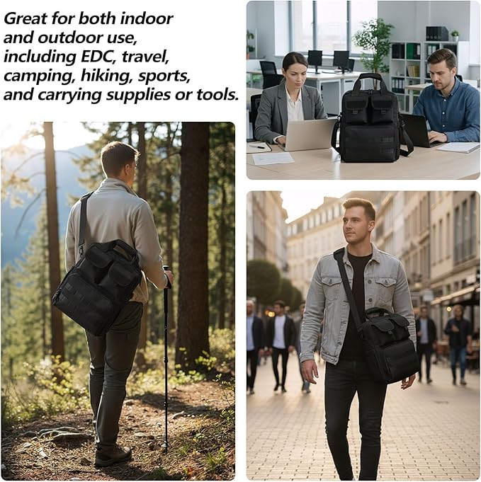 ArcEnCiel 12.9-14.2 Inch Laptop Tactical Messenger Bag Men MOLLE Sling Pack Briefcase Gear Handbags Utility Carry Satchel
