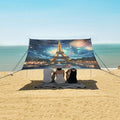 ALAZA Eiffel Tower City of Paris July 14th Celebration Beach Tent Sun Shelter Portable Canopy Sunshade for Outdoor Camping Picnics Backyard Fun 10x9 ft