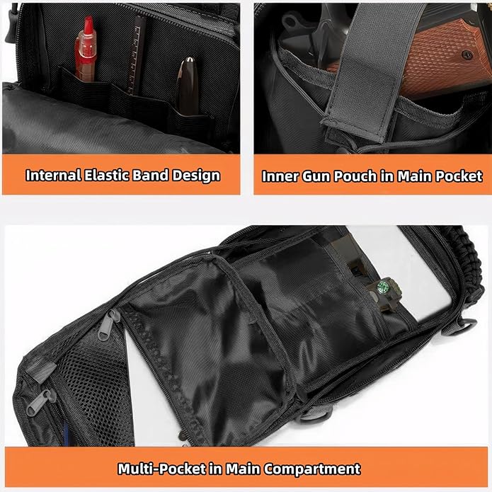 Tactical Sling Bag for Men Concealed Carry Crossbody Pack Gun Carry EDC BagMens Chest Pouch
