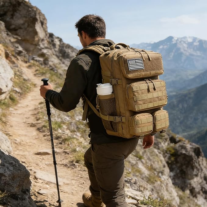 55L Tactical Backpack Heavy Duty Military Rucksack Molle Backpack 3 Day Assault Pack for Work Outdoors