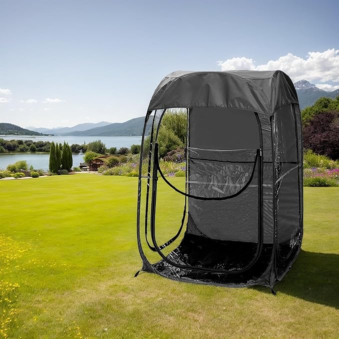 Donext Portable Sports Tent Instant Shelter Lightweight Waterproof Outdoor Camping Tent Compact Carry Bag for Wind Rain Protection Black