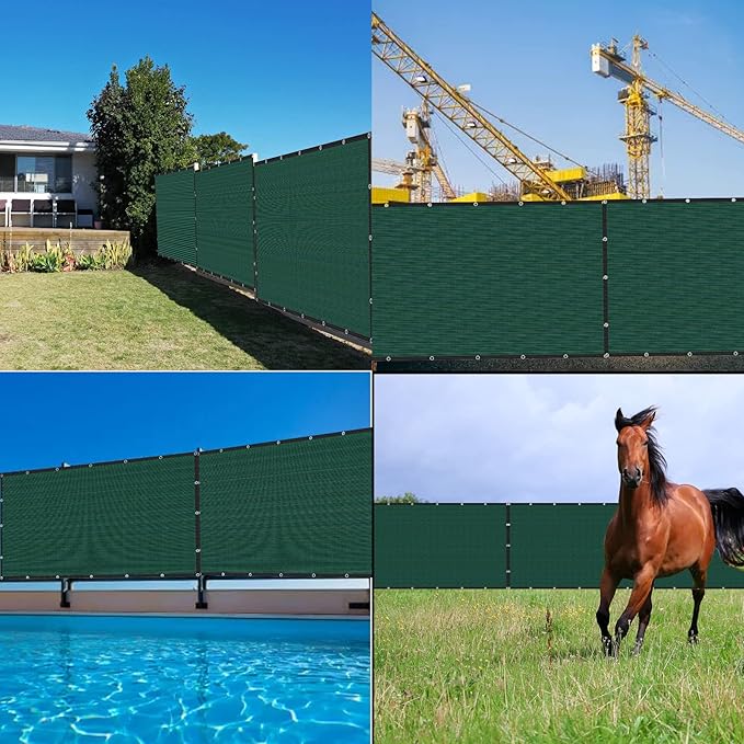 Green 6' x 15' Fence Privacy Screen Commercial Outdoor Backyard Shade Windscreen Mesh Fabric