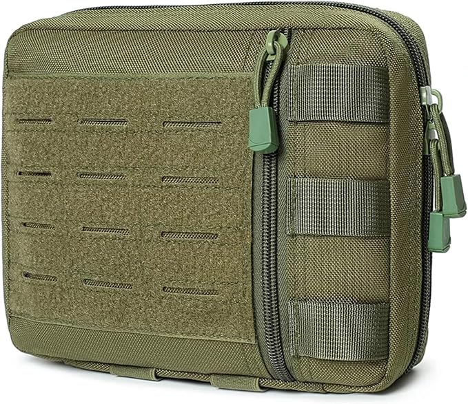 Tactical Molle Admin Pouch Multi-Purpose Laser-Cut Utility Pouch Modular Organizer Tool Pouch Bag(OD)