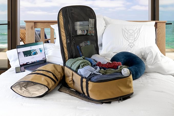 Xtreme Sight Line ~ Versa Backpack ~ Removable Faraday Sleeve fits up to a 16 Laptop ~ Heavy-Duty Lightweight Foam Padded &amp Multiple Large Compartments ~ 1000D Nylon/Spacer Mesh ~ Coyote Brown