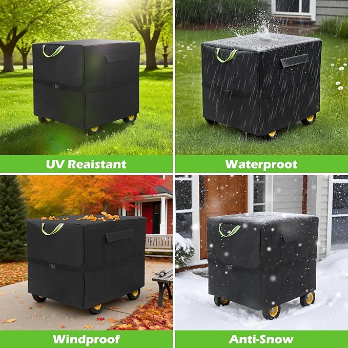 Kaskawise Outdoor Generator Cover 38 L x 28W x 30H Fits 5500-15000W Portable Generators900D Heavy Duty Waterproof Generator Cover with Buckle StrapsAir Vent &amp Carry Bag