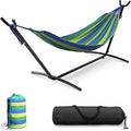 Sorbus 2-Person Hammock with Stand – 60 Cotton Blend Bed Heavy Duty 450lbs Capacity Portable with Carrying Case – for Garden Patio Outdoor Camping Gifts – Washable
