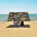 ALAZA Cat Rainbow Beach Tent Sun Shelter UPF50+ Protection Beach Shade Canopy w/ 4 Sandbags for Outdoor Camping Fishing Backyard Fun Picnic 10x9 ft