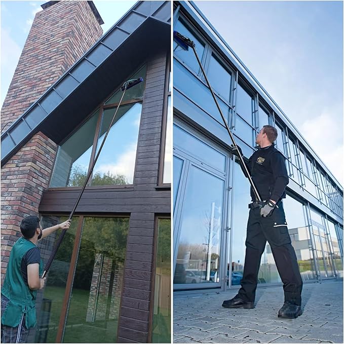 35FT Water Fed Pole Kit Window Solar Panel Cleaning Brush and Pole Window Washing Equipment Solar Panel Roof Glass Cleaner Tool
