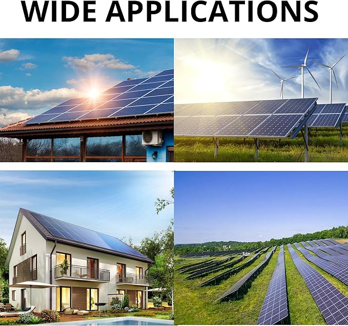 JJN Bifacial 400 Watt Solar Panel N-Type 16BB 400W Solar Panels 25% High Efficiency Monocrystalline Solar Module for 12V/24V/48V PV System for Homes Rooftop Farm RV and Off-Grid Applications