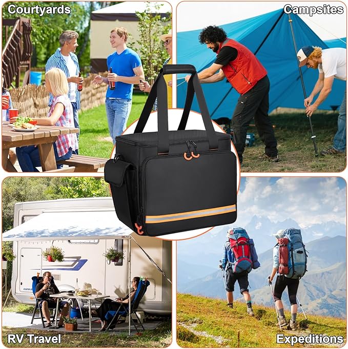 Portable Station Bag Compatible with Jackery Explorer 2000 v2 with Plenty of Room for Accessories Waterproof and Non-slip Bottom and Abrasion-resistant Nylon Fabric